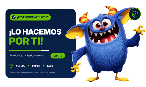 Banner de verificación gratuita de archivos de impresión para tarjetas impresas
