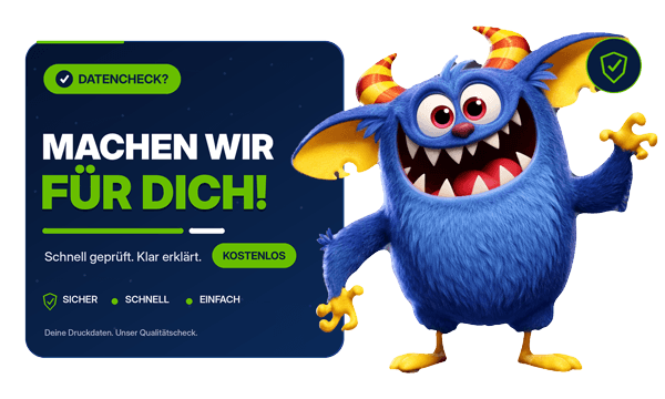 Banner kostenloser Druckdaten-Check für bedruckte Karten