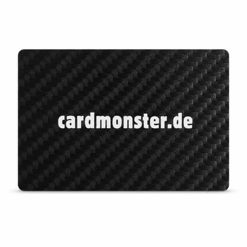 Carbon Visitenkarte mit lasergraviertem Logo