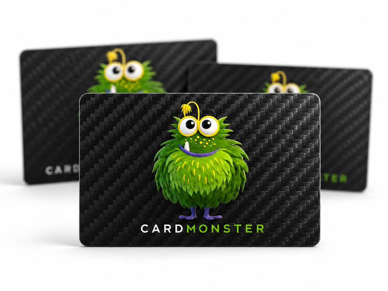 Bedruckte Carbon Visitenkarten mit Logo und Lasergravur