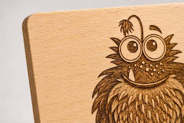 Nahaufnahme der natürlichen Maserung einer Holzkarte aus Buche