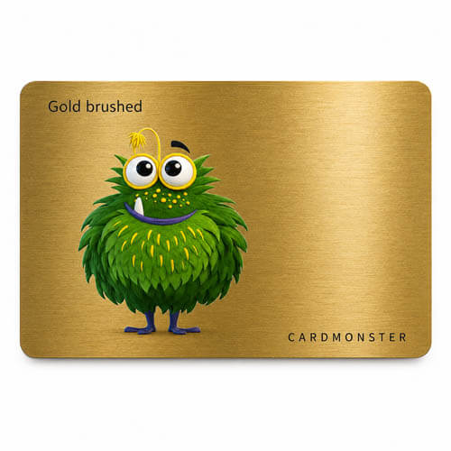 Goldene Metallkarte mit UV-Druck in CMYK