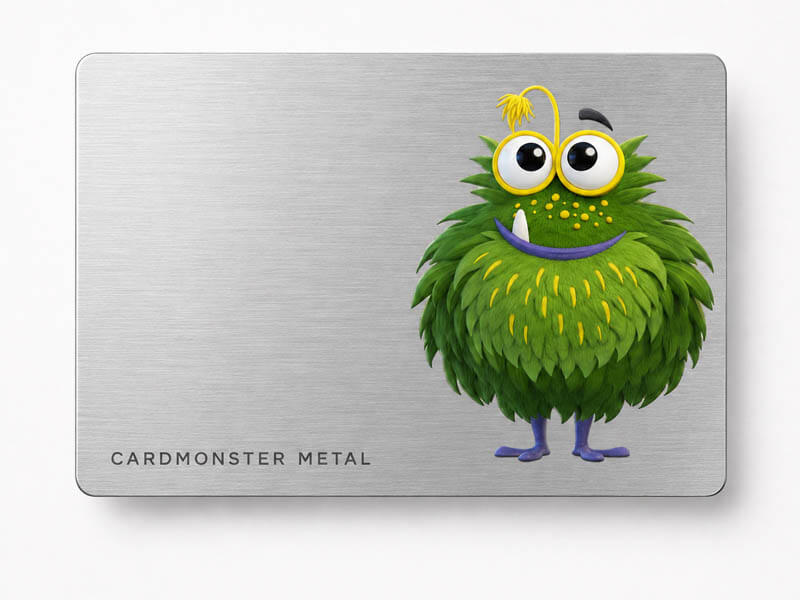 Bedruckte Metallkarten in Silber mit Logo und Lasergravur