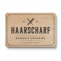 Holz Visitenkarte · Ahorn · Druck & Lasergravur