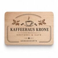 Holz Visitenkarte · Ahorn · Druck & Lasergravur