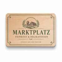 Holz Visitenkarte · Ahorn · Druck & Lasergravur