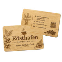 Holz Visitenkarte · Bambus · Druck & Lasergravur