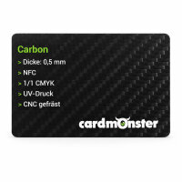 Carbon Visitenkarte · Druck & Lasergravur