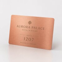 Metall Visitenkarte · Rose · Druck & Lasergravur