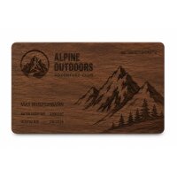 Holz Kundenkarte · Walnuss · Druck & Lasergravur