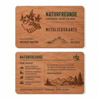 Holz Chipkarte · Kirsche · Druck & Lasergravur