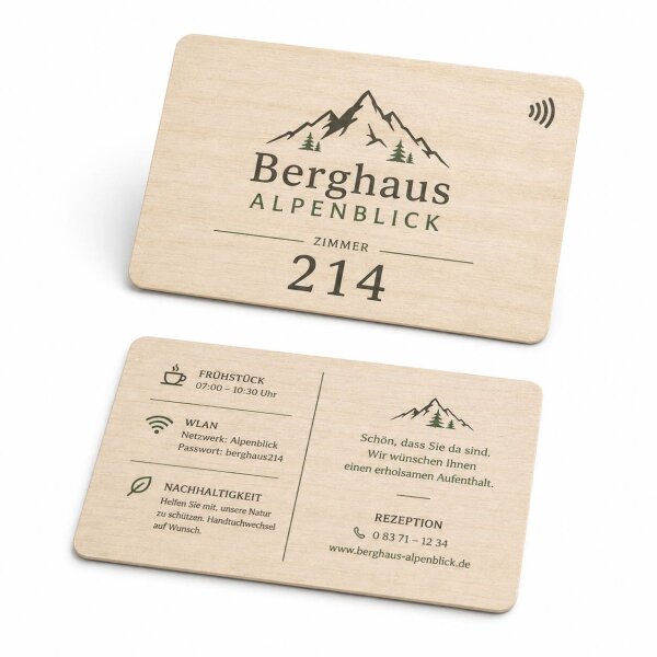 Holz Chipkarte · Linde · Druck & Lasergravur