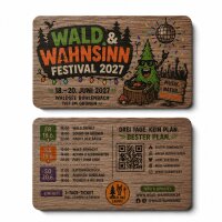 Holz Eventkarte · Walnuss · Druck &...