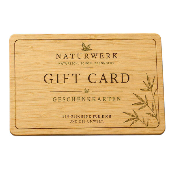 Holz Geschenkkarte · Bambus · Druck & Lasergravur
