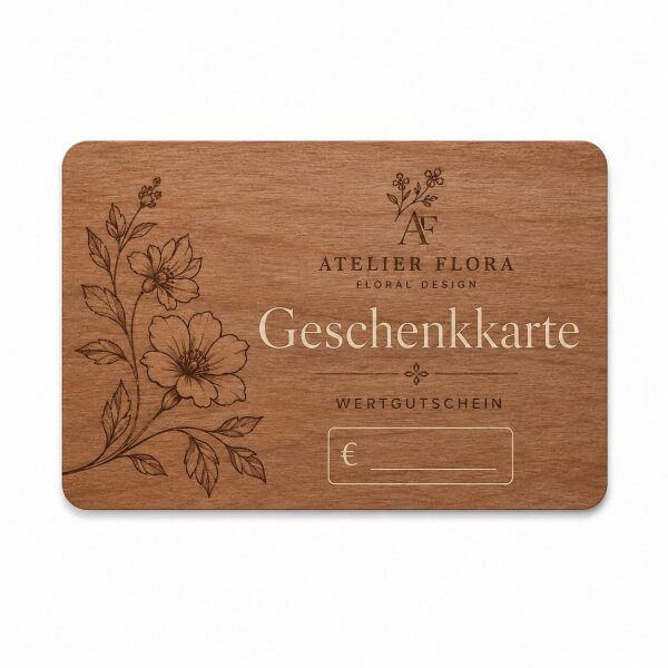 Holz Geschenkkarte · Kirsche · Druck & Lasergravur