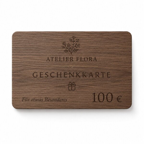 Holz Geschenkkarte · Walnuss · Druck & Lasergravur