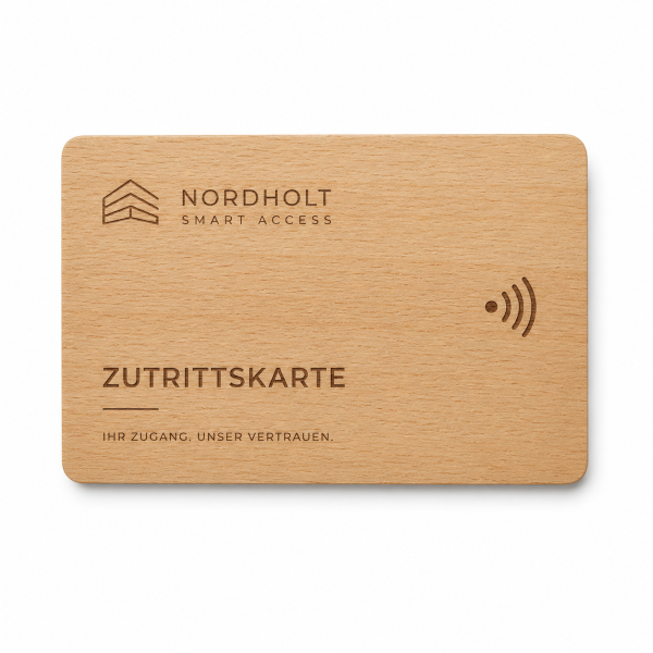 Holz Mitarbeiterausweis · Buche · Druck & Lasergravur