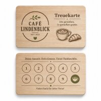 Holz Mitgliedskarte · Ahorn · Druck & Lasergravur