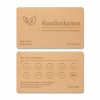 Holz Mitgliedskarte · Buche · Druck & Lasergravur