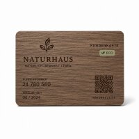 Holz Treue- & Stempelkarte · Walnuss · Druck & Lasergravur