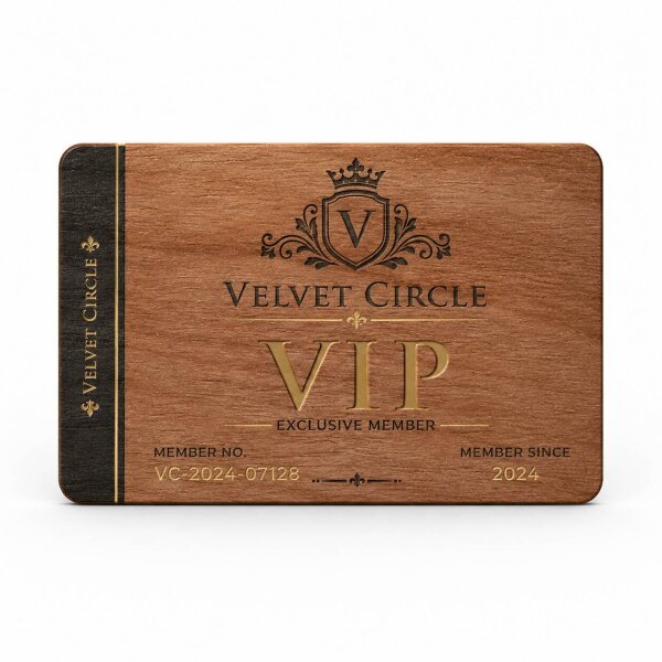 Holz VIP-Karte · Kirsche · Druck & Lasergravur