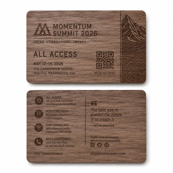 Holz NFC-Karte · Walnuss · Druck & Lasergravur