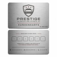 Metall Visitenkarte · Silber · Druck & Lasergravur