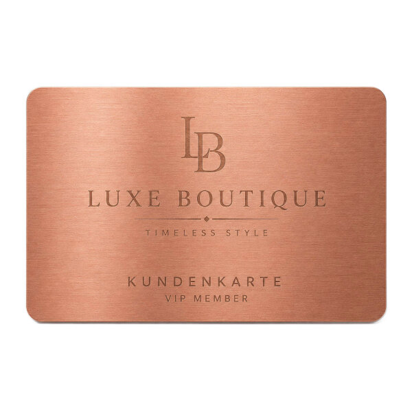 Metall Kundenkarte · Rose · Druck & Lasergravur