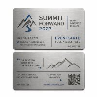 Metall Eventkarte · Silber · Druck &...