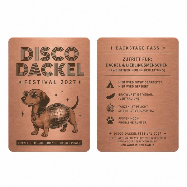 Metall Eventkarte · Rose · Druck & Lasergravur