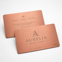 Metall Eventkarte · Rose · Druck & Lasergravur