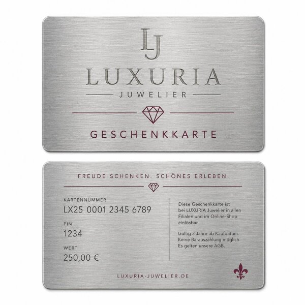 Metall Geschenkkarte · Silber · Druck & Lasergravur