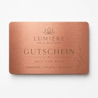 Metall Geschenkkarte · Rose · Druck & Lasergravur