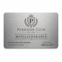 Metall Mitgliedskarte · Silber · Druck...