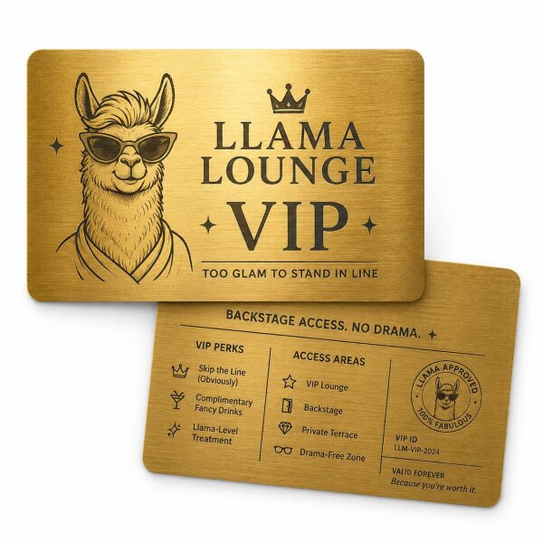 Metall VIP-Karte · Gold · Druck & Lasergravur