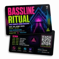 Plastik-Eventkarte PETG biobasiert · Druck & Veredelung