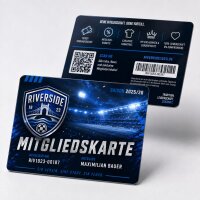 Plastik-Mitgliedskarte PETG biobasiert · Druck & Veredelung